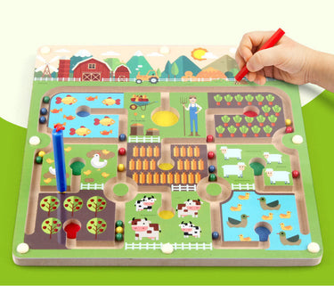 Ecotoys BrainMaze | Refuerza la concentración - Juego de rompecabezas de laberinto magnético para niños